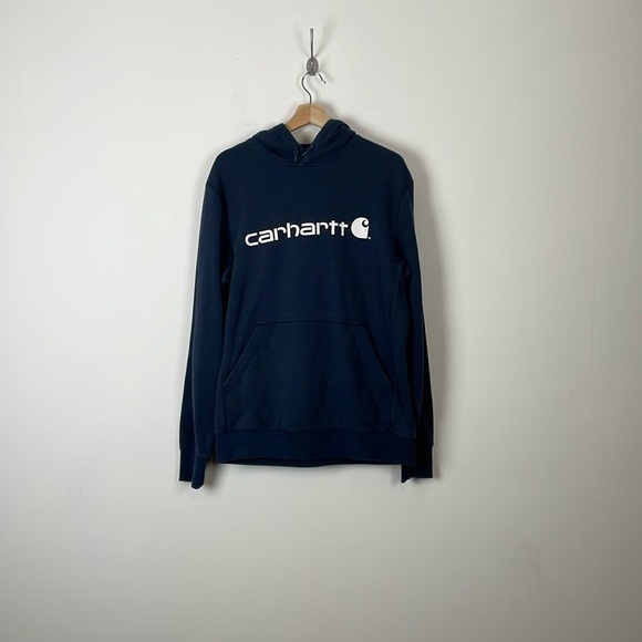 Carhartt Other - Carhartt Force Men M Relaxed Fit Pullover Kangaroo Pocket Spellout Fleece Hoodie